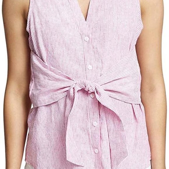 Sanctuary linen strip top Anthropologie small - Picture 3 of 6